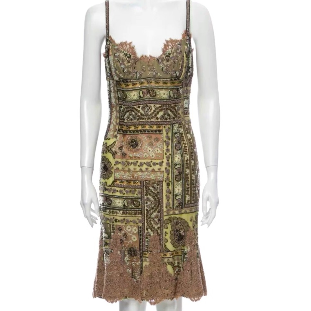 Randi Rahm beaded silk lace dress, as seen on Beyoncé